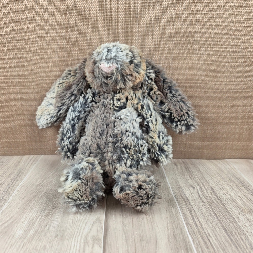 Jellycat Bashful Woodland Bunny Brown Grey‎ Mottled Plush Stuffed Animal Toy